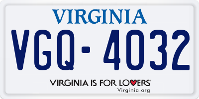 VA license plate VGQ4032