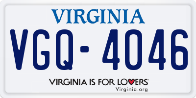 VA license plate VGQ4046