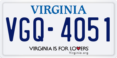 VA license plate VGQ4051