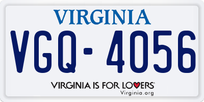 VA license plate VGQ4056