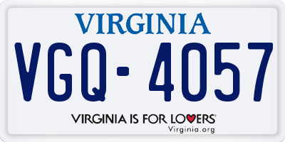 VA license plate VGQ4057