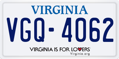 VA license plate VGQ4062