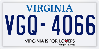 VA license plate VGQ4066
