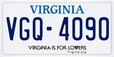 VA license plate VGQ4090