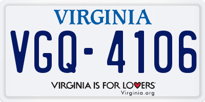 VA license plate VGQ4106
