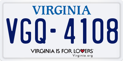 VA license plate VGQ4108