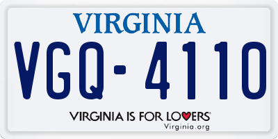 VA license plate VGQ4110
