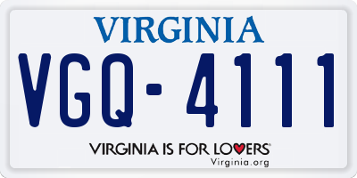 VA license plate VGQ4111