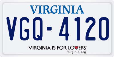 VA license plate VGQ4120
