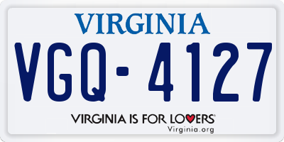 VA license plate VGQ4127