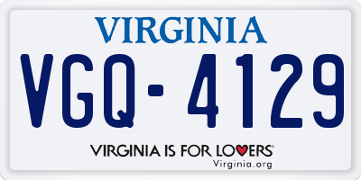 VA license plate VGQ4129