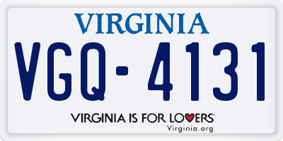 VA license plate VGQ4131