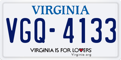 VA license plate VGQ4133