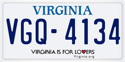VA license plate VGQ4134