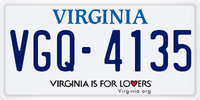 VA license plate VGQ4135