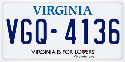 VA license plate VGQ4136