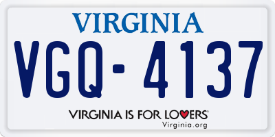 VA license plate VGQ4137