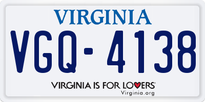 VA license plate VGQ4138