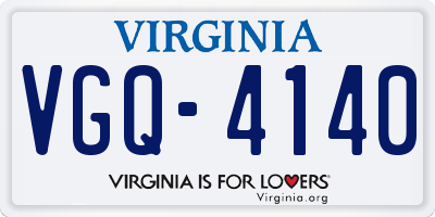 VA license plate VGQ4140