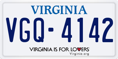VA license plate VGQ4142