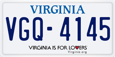 VA license plate VGQ4145