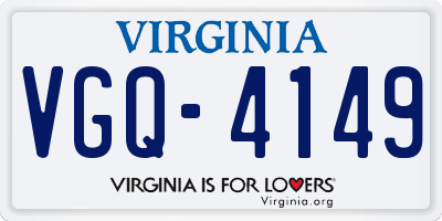 VA license plate VGQ4149