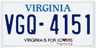 VA license plate VGQ4151