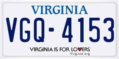 VA license plate VGQ4153