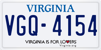 VA license plate VGQ4154