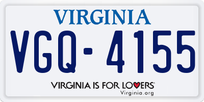VA license plate VGQ4155