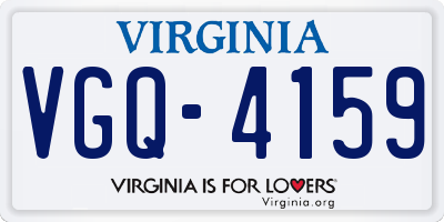 VA license plate VGQ4159