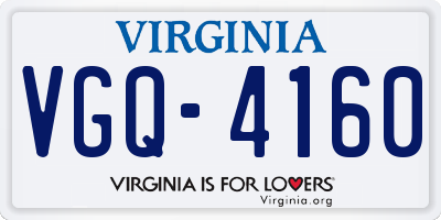 VA license plate VGQ4160
