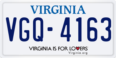VA license plate VGQ4163