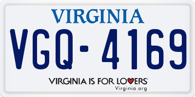 VA license plate VGQ4169