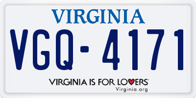 VA license plate VGQ4171