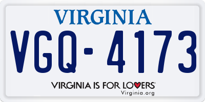 VA license plate VGQ4173