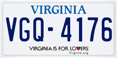 VA license plate VGQ4176