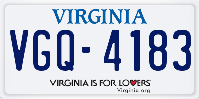 VA license plate VGQ4183