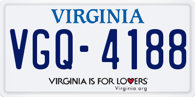VA license plate VGQ4188