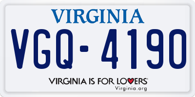 VA license plate VGQ4190