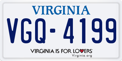 VA license plate VGQ4199