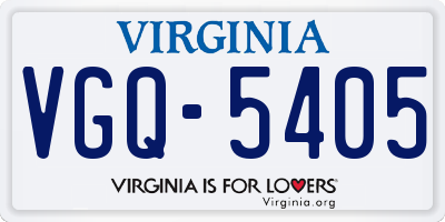 VA license plate VGQ5405