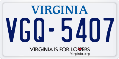 VA license plate VGQ5407