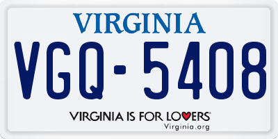 VA license plate VGQ5408