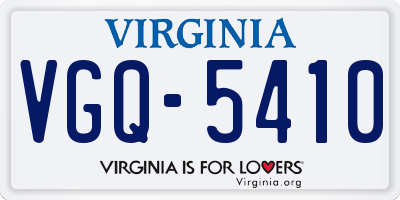 VA license plate VGQ5410