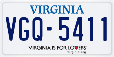 VA license plate VGQ5411