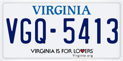 VA license plate VGQ5413