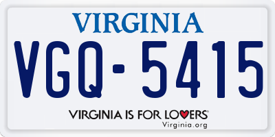 VA license plate VGQ5415