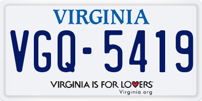 VA license plate VGQ5419