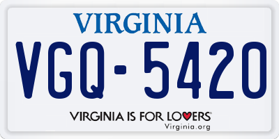 VA license plate VGQ5420